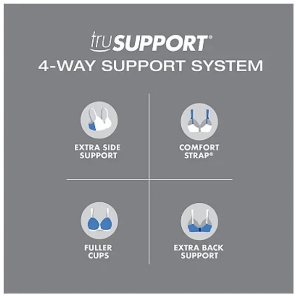 Playtex® Bra: 18 Hour Seamless Smoothing Full-Figure Bra 4049 - Women's 38DD - Picture 6 of 8